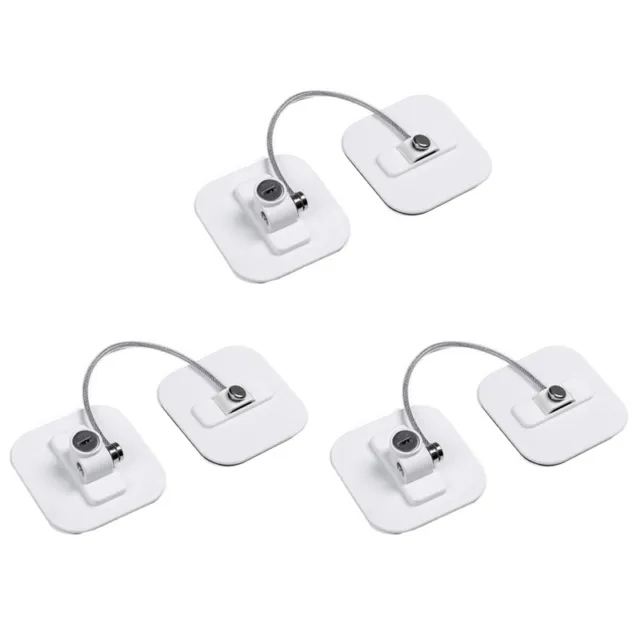 Frer Lock with Key for Child Safety,Locks to Lock Fridge and Cabinets-3Pack E2A3