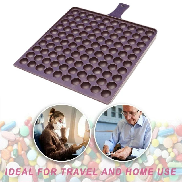 100 Holes Countingtray Tablet Counter pharmacy Plate Medicine Dispenser R2R0