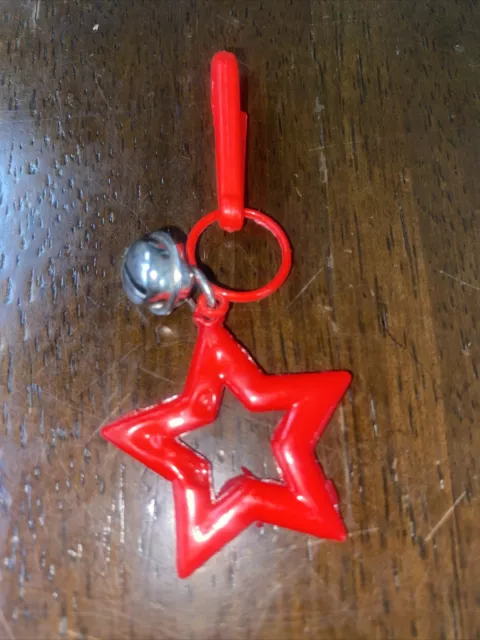 Vintage 1980s Plastic Bell Charm Red Star For 80s Charm Necklace