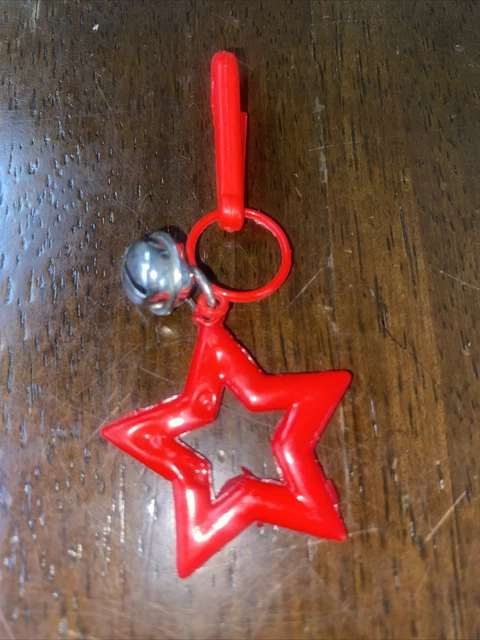 Vintage 1980s Plastic Bell Charm Red Star For 80s Charm Necklace