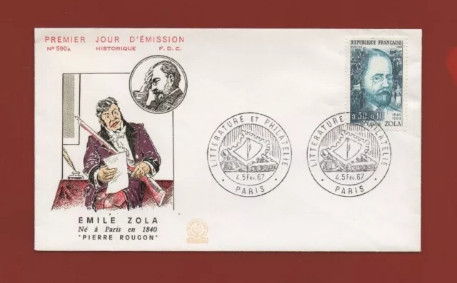 FDC 1967 - Emile Zola , Born IN Paris IN 1840 (3776)