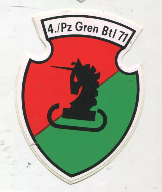 BW Verbandsabzeichen als Aufkleber 4  Pz Gren Btl 71 90 mm  (tt454)