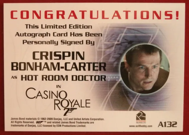 JAMES BOND - CASINO ROYALE - CRISPIN BONHAM-CARTER - Hand-Signed Autograph Card 2