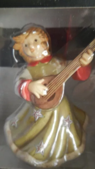 GOEBEL Weihnachts Engel mit Banjo Spieluhr Figur Melodie Christmas NEU/OVP