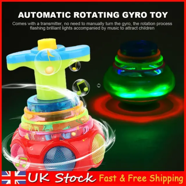 Colorful Flashing Rotating Toy Safe Music Gyro Ejection Toy for Kids Party Gifts