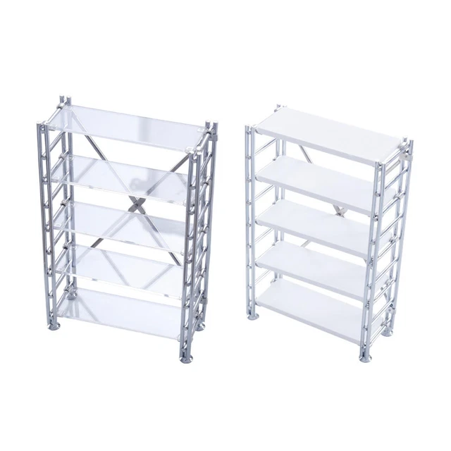 Dollhouse Miniature 5 Layers Bookshelf 1:12 Scale Display Rack for Diorama Micro