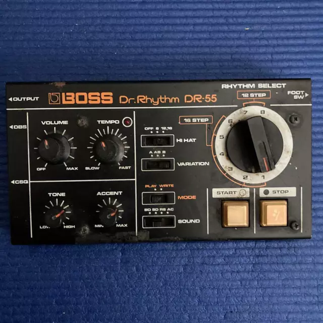 BOSS Dr-55 Dr. Rhythm Vintage Analog Drum Machine Function Tested Working Used