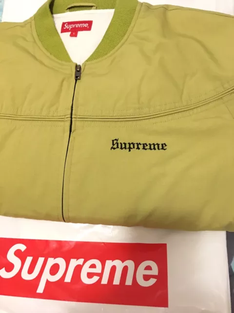 SUPREME THRASHER POPLIN CREW Jacket Size Large Pea Green 239.00
