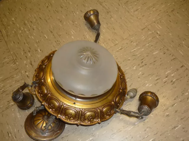 Kleiner, antiker Kronleuchter Deckenlampe um 1900