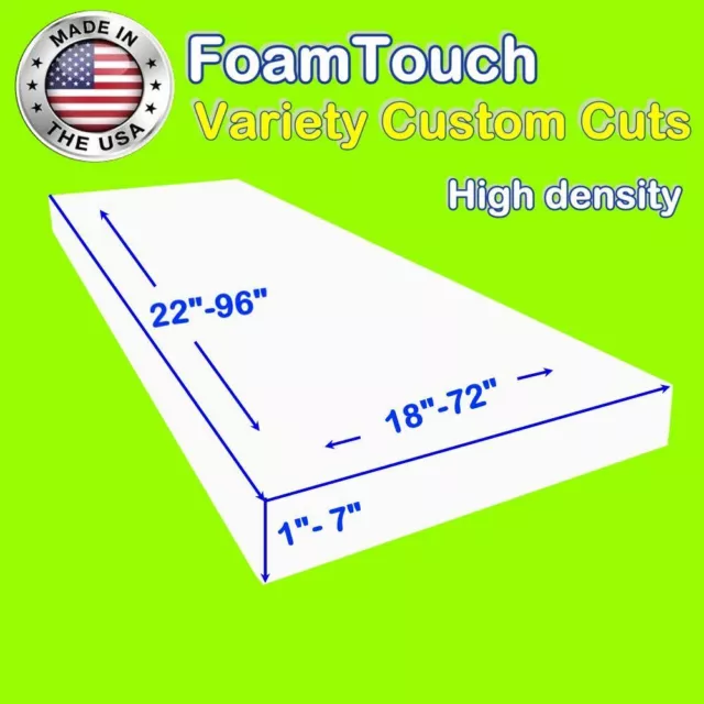 Upholstery Foam 6 Inch Thick 22 Wide 22 Inches Long High Density 1.8 Lb 46  ILD Firm Couch Cushion Replacement