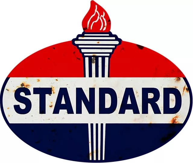 Standard Gas Company Torch Flame 24" Heavy Duty Usa Made Metal Aged Adv Sign