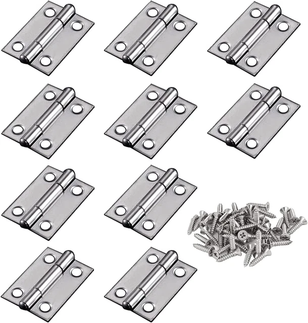 10Pcs 304 Stainless Steel 1-Inch Folding Butt Hinges Small Hinges Mini Door Hing