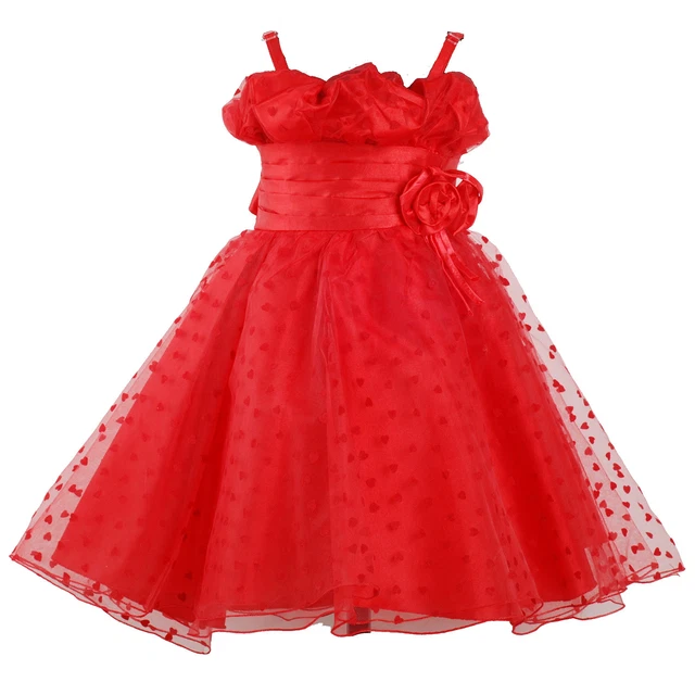 Ragazza Rosso Vestito Festa 9 Mesi A 11 Anni