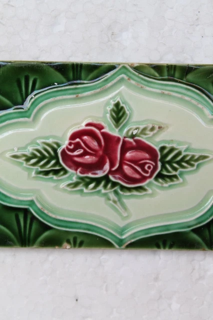 Japan antique art nouveau vintage majolica border tile c1900 NH4349 4