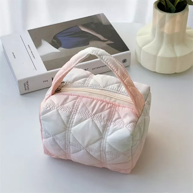 Zipper Cosmetic Bag Puffy Quilted Wash Bag GIft Storage Bags  Travel