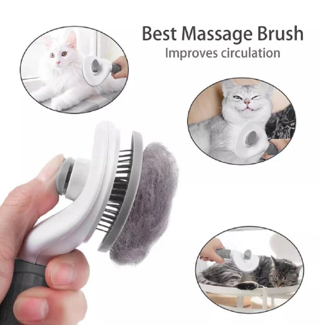 Pet Hair Remover Dog Cat Comb Grooming Massage Deshedding Self Cleaning Brush 2
