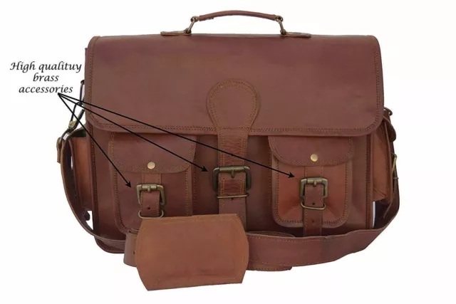 Femmes Neuf Épaule Vintage Cuir de Chèvre Véritable Ordinateur Portable Sac