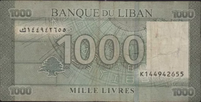 (N73-61) 2010 Lebanon 1000 Livers bank note (BK)