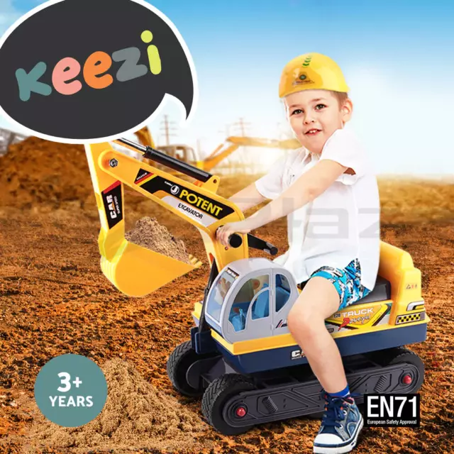 Keezi Kids Pretend Play Ride On Car Digger Bulldozer Excavator Sandpit Toys