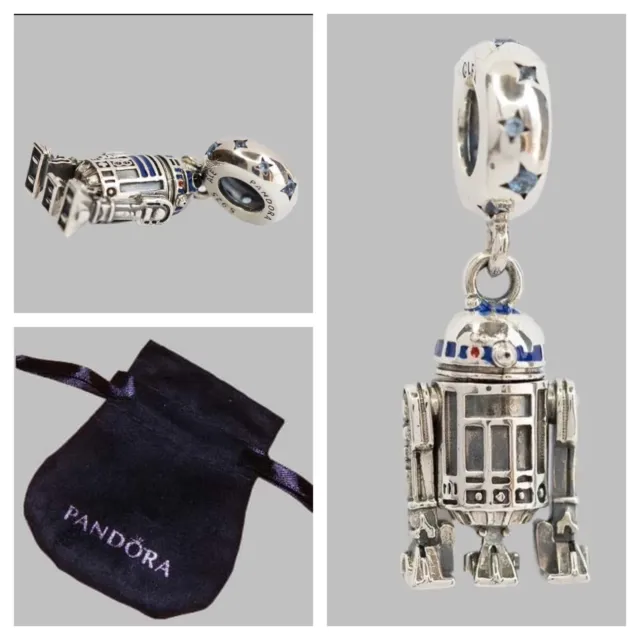 Genuine Pandora Star Wars R2-D2 Dangle Charm  Retired 799248C01