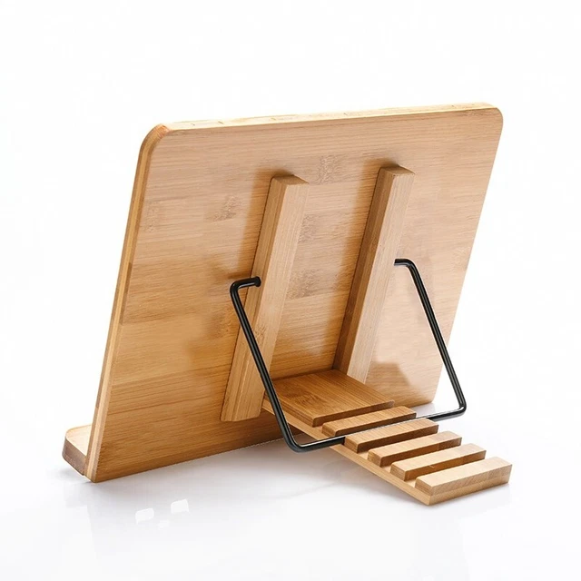 Book Stands Bamboo Reading Shelves Cookbook Foldable Tablet PC Holder 11.0x8