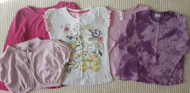 Girls Clothes Bundle Cardigan Tops Tshirt Tie Dye Birds and Flowers Age 5-6