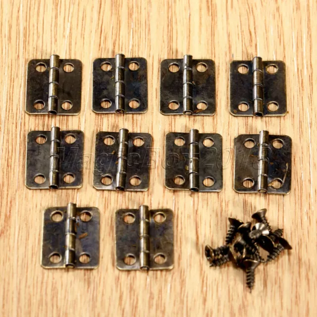 50pcs Mini Cabinet Hinges & Nails Retro Dolls House Jewelry Box Case Decorative