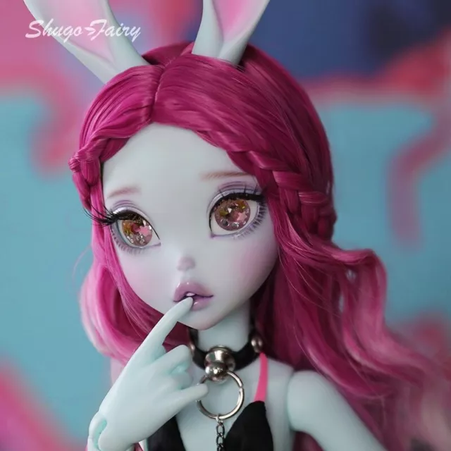 FULL SET 1/4 BJD Doll Girl Bunny Toys Resin Ball Jointed Body Eyes Wig Face up