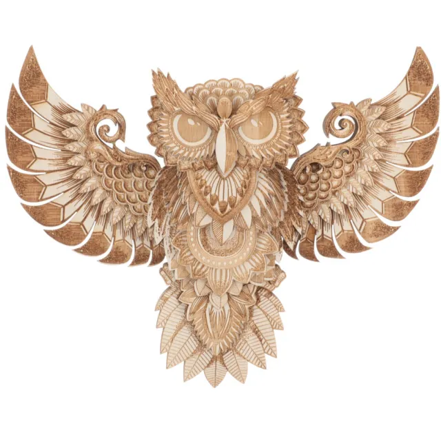 Wooden Owl Wall Decor Hanging Sculpture Decorations for Party Bohemian