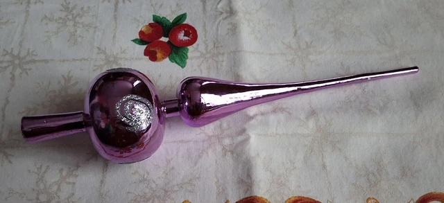 Ancien Cimier Boule Creuse pour Sapin de Noël en verre