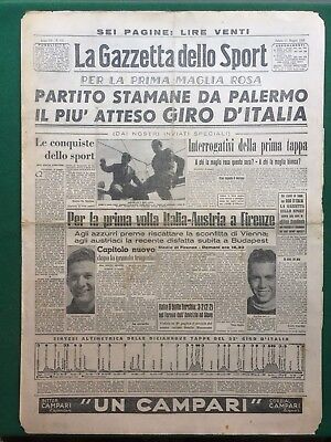 LA GAZZETTA DELLO SPORT ALDO RONCONI BARTALI FANNIN CUCELLI 14/5/1949 Maggio 
