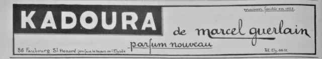 1926 Marcel Guerlain Kadoura Perfume Press Advertisement - Dated Page