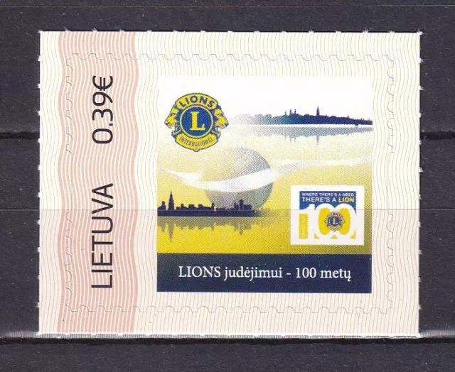 Lithuania Litauen Lietuva Lions International 100 Years Ann. Personal Stamp MNH