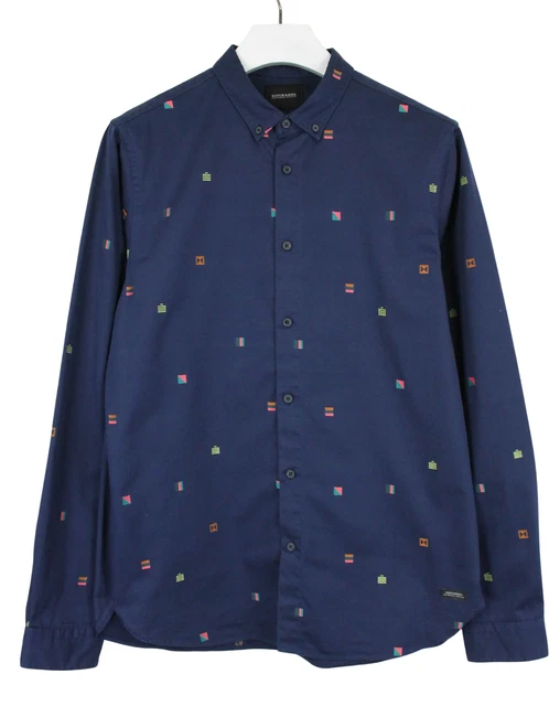Chemise Homme Scotch & Soda Slim Fit - Bleu Pâle - Élasthanne - Neuf Avec étiquettes