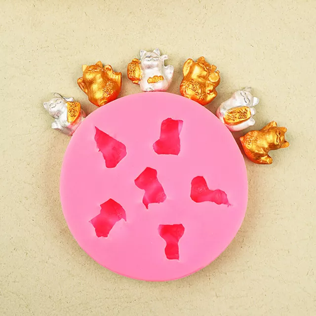 1Pcs Lucky Cat Silicone Mold For Chocolate Candle Cake Decorating TooFE