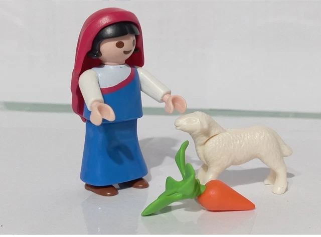 Figurines Playmobil Berger, Chèvre Et Moutons - Thème Bethléem - Pièces D'occasion