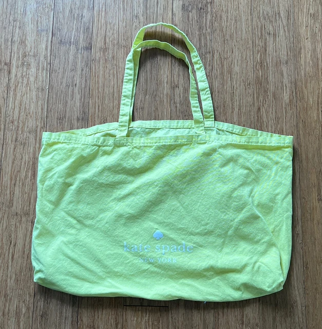 Kate Spade NY Reusable Tote Bag Purse Shoulder Shopper Yellow Carry All Casual