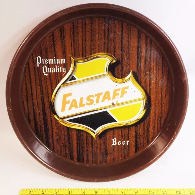 FALSTAFF Premium Quality Beer 13" Original Faux Wood Metal Serving Tray