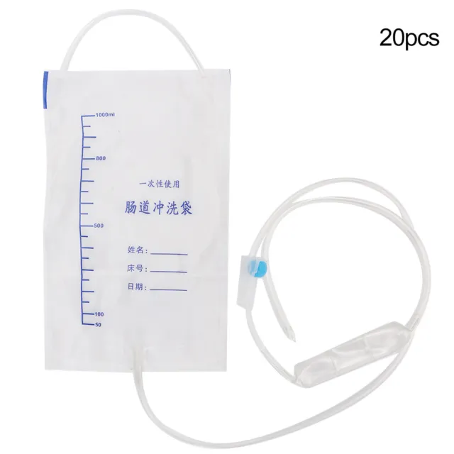 20pcs Disposable Enema Bag Intestinal Wash Cleaning Enema Detox Bag For H UK HEL
