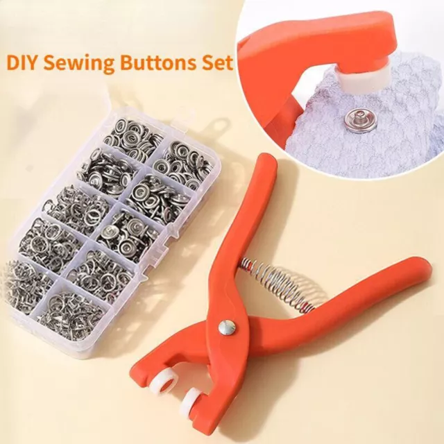 Metal Press Studs Snap Button Fastener With Plier Tool Kit Clothing DIY Tools