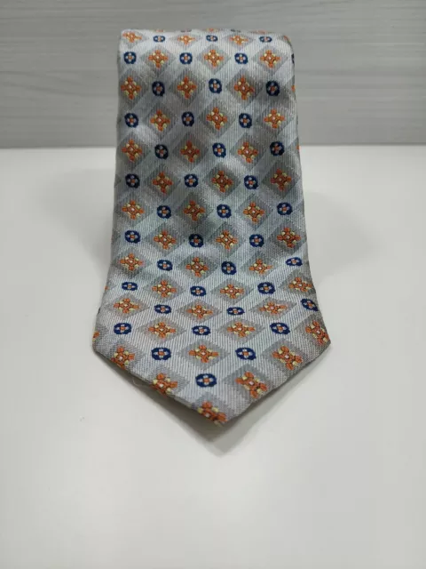 Cravatta "Vergani" Nuova 100% Seta Tie Silk Grey Made In Italy Uomo