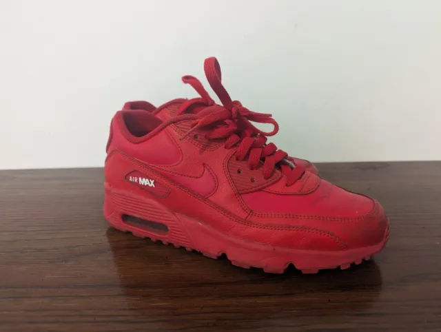 Nike Boys Air Max 90 833412-606 Red Casual Shoes Sneakers Size 7Y