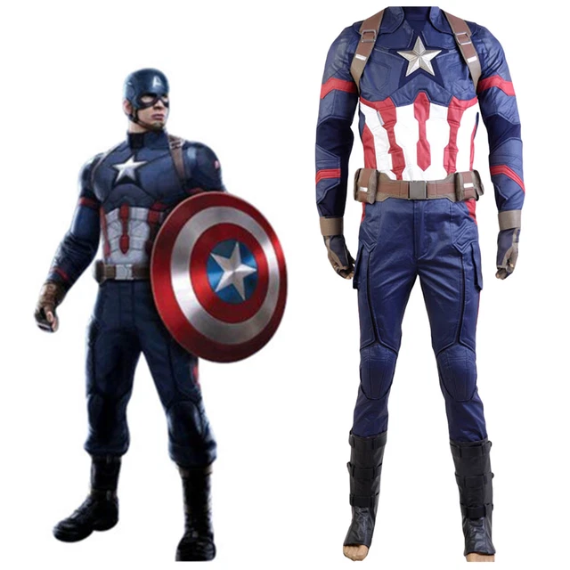 Avengers Captain America: Civil War Steve Rogers Cosplay Costume Halloween Suit