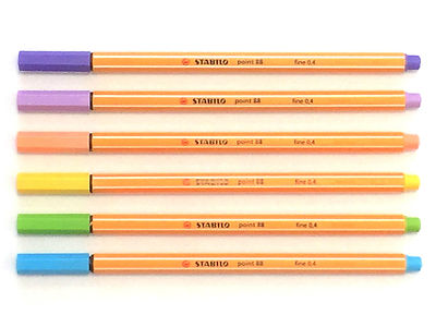 STABILO Stabilo Point 88 Penne Colorate Set 8 Penne Colore Pastello Punta Fine 0,4mm 