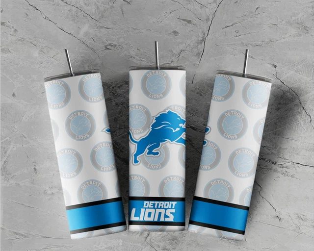 Detroit Lions 20 oz Retro Logo hot cold Tumbler Double Walled Game Day