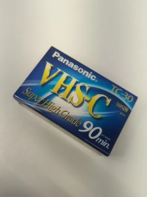 Cinta Panasonic VHS-C TC-30 de alto grado, tiempo récord de 90 minutos, nueva y sellada