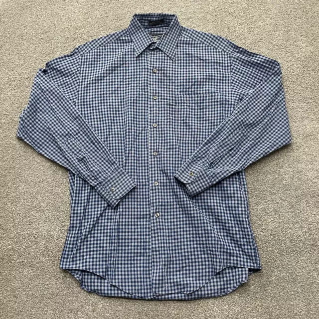 VINTAGE Burberrys Shirt Adult Small Blue Button Up Cotton Made USA Long Sleeve