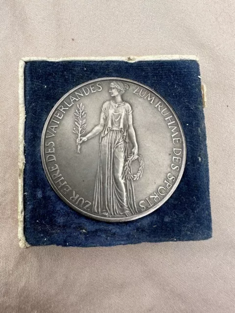 Unc Germany Third Reich Silver Medal 1936 (Berlin Olympics) Ehling-128 W/ Box Unc Germany Third Reich Silver Medal 1936 (Berlin Olympics) Ehling-128 W/ Box