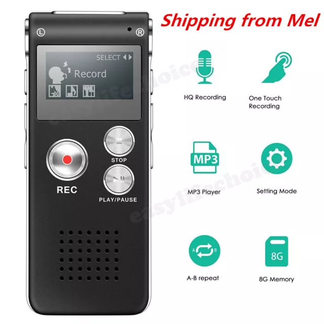 Mini Digital Recorder Voice Sound Audio Dictaphone MP3 USB Player Rechargeable