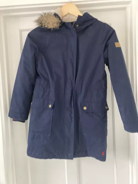 Joules Junior /Girls Bonnie Faux Fur Lined Parker / Coat Age 9-10 Years 